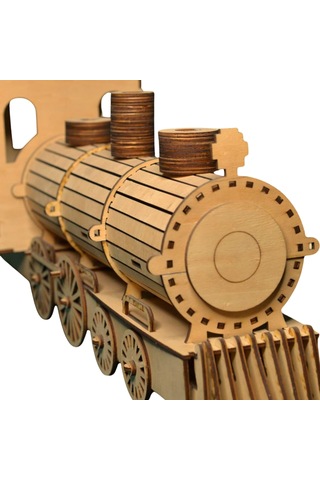 Algwood 3d Ahşap Buharlı Tren Lokomotif Maketi - Steam Train Nostalji Serisi 149 Parça Lazer -yetişkin Ve Genç Hobi Seti 47x17x22 Cm