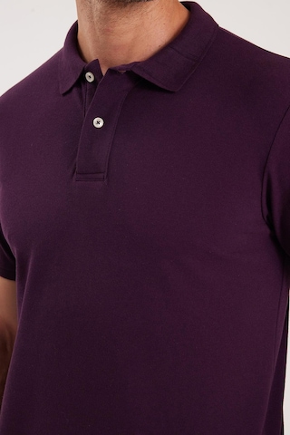 Tudors Erkek Slim Fit Dar Kesim Pamuklu Yumuşak Dokulu Serin Tutan Kumaş Düz Pike Mürdüm Polo Yaka Tişört-33709 MÜRDÜM