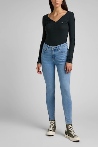 Lee Skinny Fit Dar Kesim Yüksek Bel Çok Dar Paça Mavi Kadın Esnek Jean Denim Kot Pantolon L31BERPA Mavi