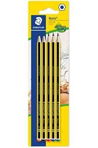 120s Bk5d Noris Kurşun Kalem 5'li Blister 2b, B, Hb, H, 2h Çok Renkli