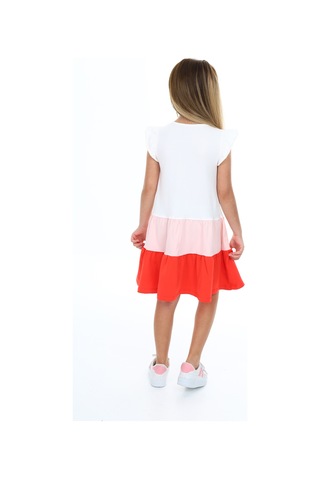 Toontoy Kız Çocuk Fırfırlı Garni Detaylı Elbise Pudra