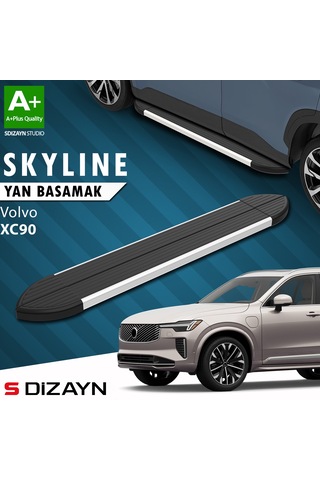 S-dizayn Volvo Xc90 Makyajlı Hybrid Skyline Aluminyum Yan Basamak 203 Cm 2024 Üzeri A+ Kalite