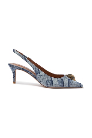 Kurt Geiger Klasik Şıklık Sunan Denim Slingback Topuklu Ayakkabı Acı Kahverengi