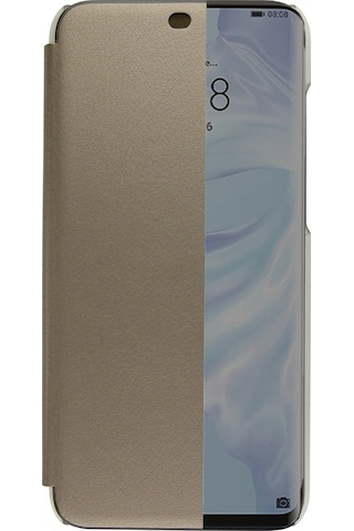 Huawei Mate 20 Lite Yarım Cam Kapaklı Kılıf Kahverengi