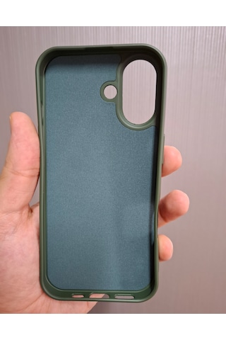 Apple Uyumlu iPhone 17 Logolu İçi Kadife Silikon Lansman Kılıf Haki