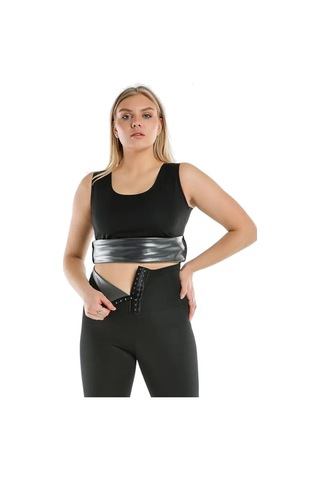 Enenstyle Fashıon Boutıque Termal Sauna Agraflı Atlet Takım Siyah