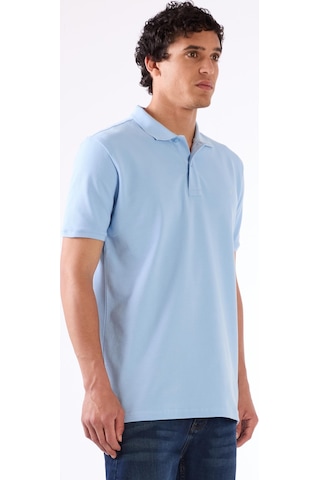 Dufy Erkek Slim Fit Polo Yaka Açık Mavi T-shirt-19295 A.mavi