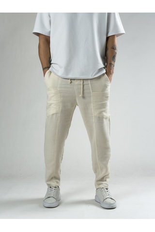 Cocopelli Keten Bej Erkek Jogger Pantolon Coc2817 Bej