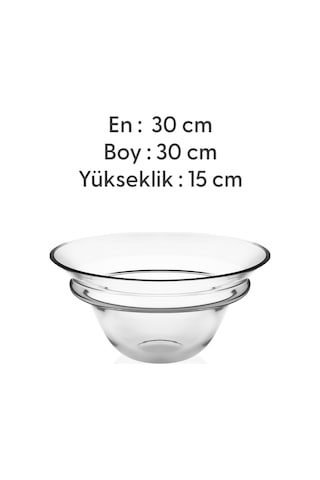 Milano - Yuvarlak Soğuk Kesim El Yapımı Meyvelik & Salata Kase Büyük Derin Şeffaf