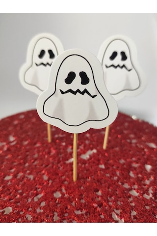 30 Adet Dekoratif Karton Hayalet Cadılar Bayramı Kürdanı 6,5 Cm - Halloween