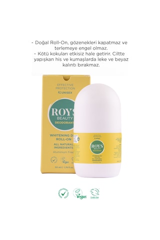 Roys Beauty Beyazlatıcı Etki Unisex Doğal Roll-On Deodorant 50 ML