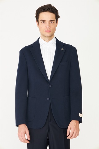 Lacivert Klasik Kesim Blazer Ceket Laci