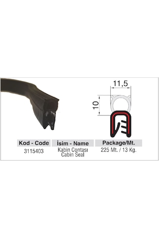 10.Mt Kaliteli Epdm Dık Takılan Geçmeli Conta