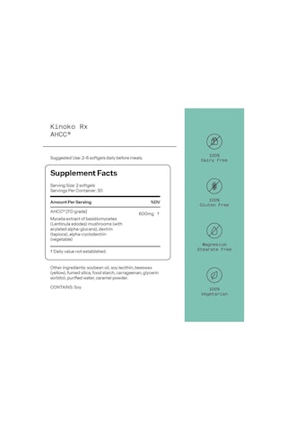 Kinoko Rx Ahcc 300 Mg 60 Softgels Usa Menş.