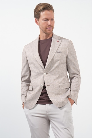 İmza Beyaz-kiremit Mono Yaka Örme 6 Drop Slim Fit Ceket 1002260153 Beyaz - Kiremit