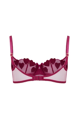Agent Provocateur Liliya Magenta Balconette Destekli Sütyen - Işıltılı Nakışlı, Vintage Şıklık Pembe