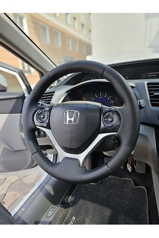 Honda Civic Fb7 Araca Özel Direksiyon Kılıfı Soft Nokta Düz Mavi İp