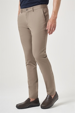 İmza Vizon Yan Cep Slim Fit Casual Pamuklu Chino Pantolon 1003260178 Koyu Vizon