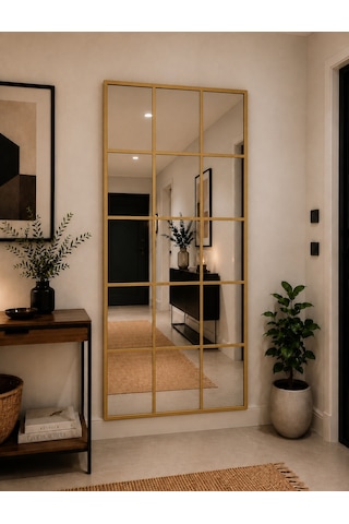 Effe Gold Metal Çerçeveli 5/3 Model 180x80 Cm Dekoratif Ayna