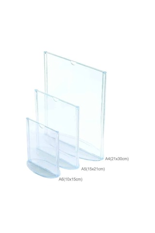 A5 Oval Tabanlı Masaüstü Şeffaf Föylük Broşürlük Fiyatlık 25li Paket
