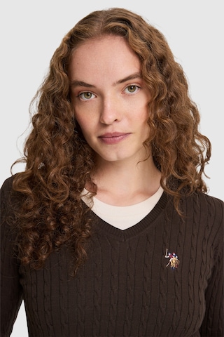 U.S. Polo Assn. Kadın Koyu Kahverengi Basic Kazak 50327575 Vr084