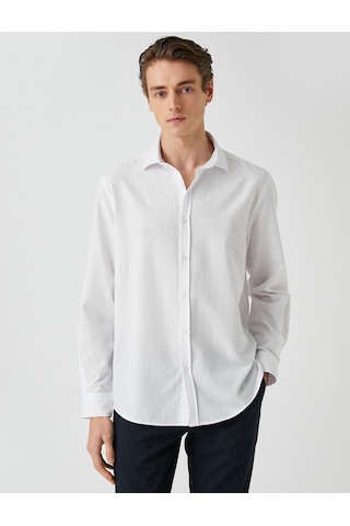 Koton Basic Gömlek Klasik Manşet Yaka Uzun Kollu Dar Kesim Non Iron Beyaz 3sam60138hw 3SAM60138HW000 Beyaz