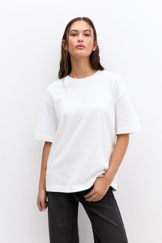 Soft&Basic Kadın %100 Organik Pamuk Oversize Fit Basic Yuvarlak Yaka T-shirt Beyaz