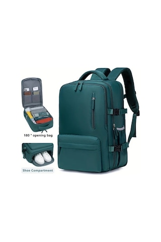 Fastbuy Big Kapasiteli Hightower Peacock Blue Seyahat Sırt Çantası Laptop Ayakkabı Şarj Portu Mavi