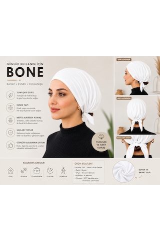 Beyaz Kadın Bone Esnek Ve Rahat Saç Bonesi, Günlük Kullanım Için Bone