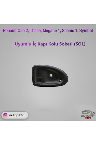 Renault Clio 2 / Thalia / Megane 1 / Scenic 1 / Symbol Uyumlu İç Kapı Kolu Soketi Sol Taraf