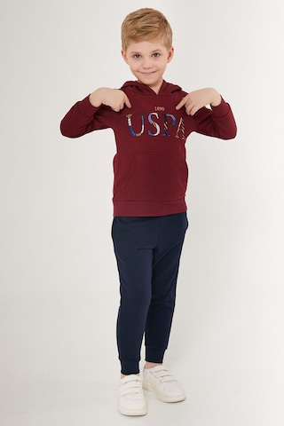 U.s. Polo Assn Beauty Girl Bordo Erkek Çocuk Eşofman Takımı Bordo - Lacivert