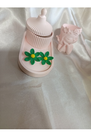 Jewelry Yeşil Çiçek Küpe Çok Renkli