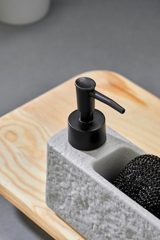 Cooker 480 Ml Seramik Süngerlikli Sıvı Sabunluk Ckr3888 Gri