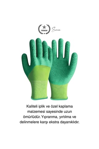 Kaymaz Dayanıklı Pütürlü Montaj İş Eldiveni Camcı Yarı Kaplama Güvenli Sağlam Lastikli Rahat Esnek