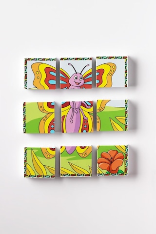 Küpss Manyetik Blok Çift Taraflı 9 Parçalı Mıknatıslı Arı-kelebek Puzzle - 2 Görsel Yapboz Diğer