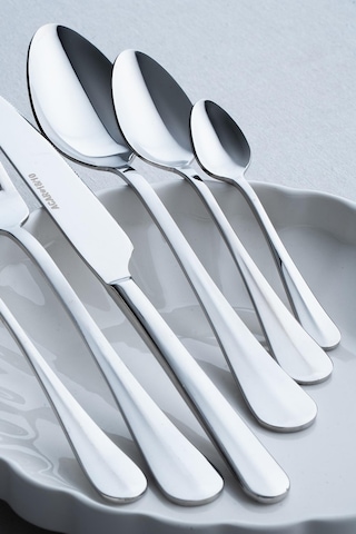 Acar Perlie 12 Kişilik 72 Parça Silver Çatal Kaşık Bıçak Takımı Gümüş