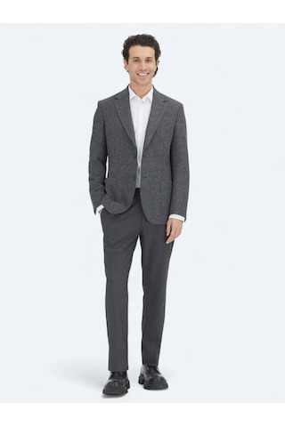 Kip Gri Mikro Modern Fit %100 Yün Ceket Gri