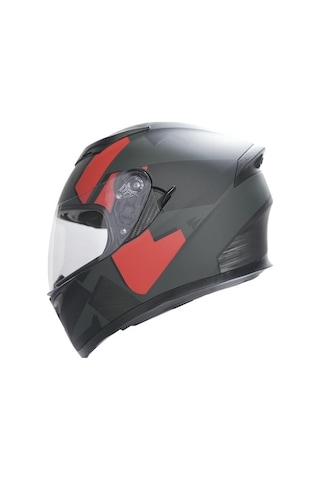 Rhkc 316 Full Face Motosiklet Kaskı Kırmızı - Mat Siyah