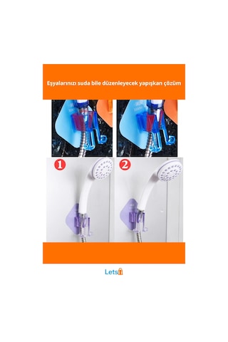 Kendinden Yapışkanlı Duş Başlığı Organizeri Çok Renkli