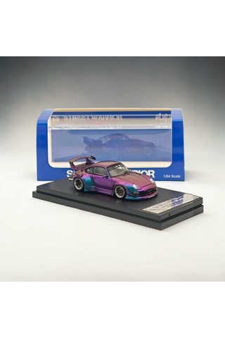 Street Warrior Rwb Porsche 993 Low Spoiler Purple Chamelon Pleksi 1/64 Limitli