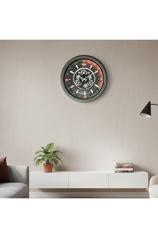 Galaxy Premium Sport Serisi Metal Çarklı Duvar Saati 60 Cm Gri Karışık Renkli