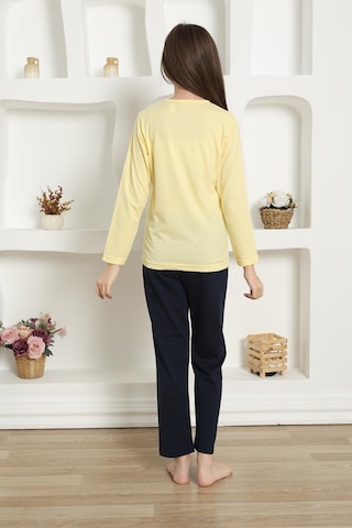 Akbeniz Kız Çocuk Penye Pijama Takım 20422 Sarı