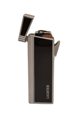 Premiumquality Gümüş - Siyah Tek Torch Pürmüz Metal Puro Çakmağı