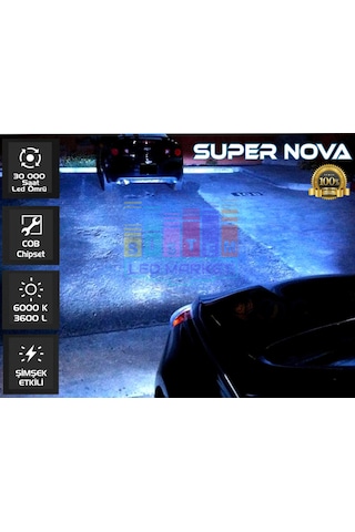Supernova Buz Mavi H3 Simsek Etkili Zenon Cob Led Xenon Led Headl