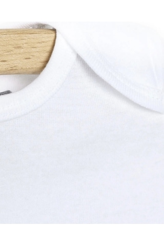Mixibaby Mixi Baby Pamuklu Çıtçıtlı Bebek Body Bisiklet Yaka 5'li Set Uzun Kol Beyaz