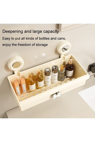 Tongxida Bosphorusboutique Vakumlu Stil: Sones Sepet, Banyo Duvara Monteli Küçük Kahverengi Çıkarılabilir Depolama Diğer