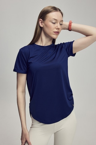 Scorp Aria Sırt Detaylı Kadın Spor Tişört Indigo Standart