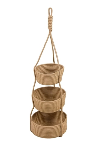 Mavaux 3'lü Jüt Saplı Hasır Duvar Sepeti 80 Cm 25 Cm+20 Cm+15 Cm , Duvar Saksısı, Duvar Düzenleyicisi Jüt