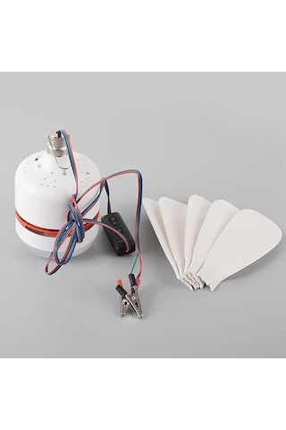 Xuweiwei 12v Düşük Voltajlı Vantilatör Işık 1 Adet Taşınabilir Fan Işığı Kamp Pazar Standı Avlu Balkon Yatak Oturma Odası İçin