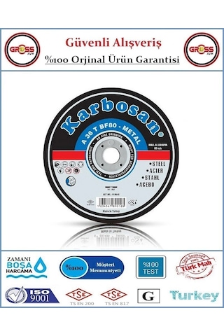 Karbosan Metal Kesme Disk Taşı - 230mm